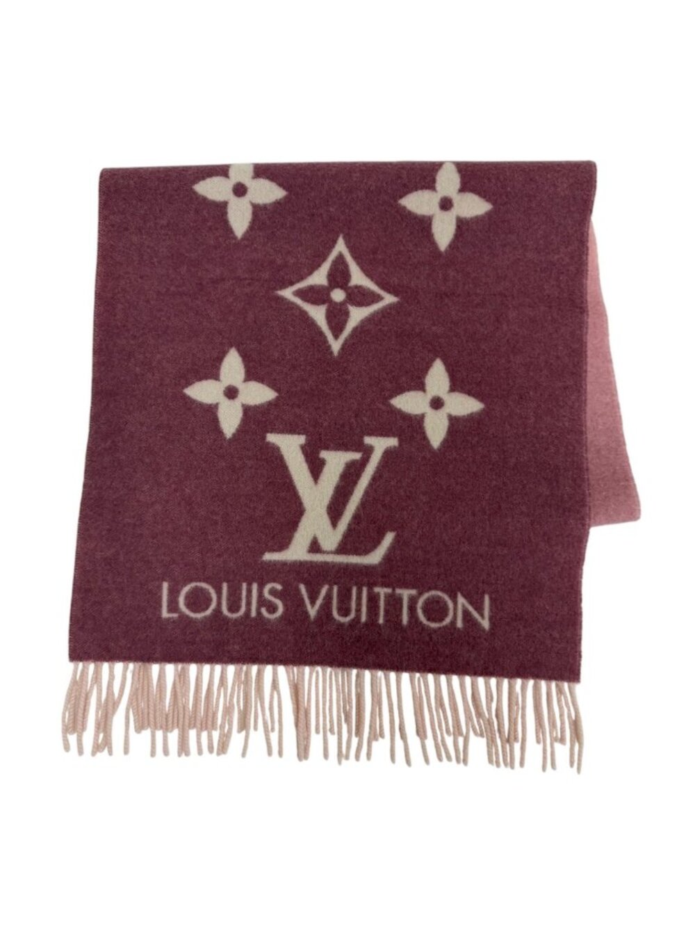 Louis Vuitton Scarf Reykjavik Gradient Cashmere 100% Rose Gray
